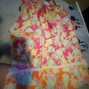 Rose & Olive Floral Pink and Orange Blouse